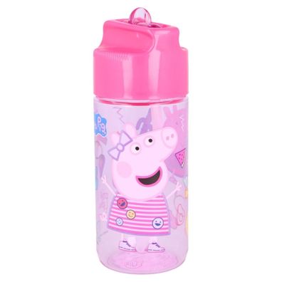 Peppa Pig Wasserflasche für Kinder 430ml mit praktischem Strohhalm