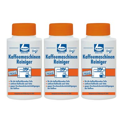 Dr. Becher Kaffeemaschinen Reiniger 3x1 kg Entkalker Pulver Kaffeemaschine