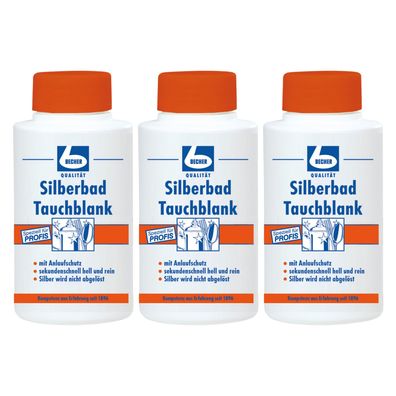 Dr. Becher Silberbad Tauchblank 3x1 l Silberreiniger Tauchbad für Glanz Pflege