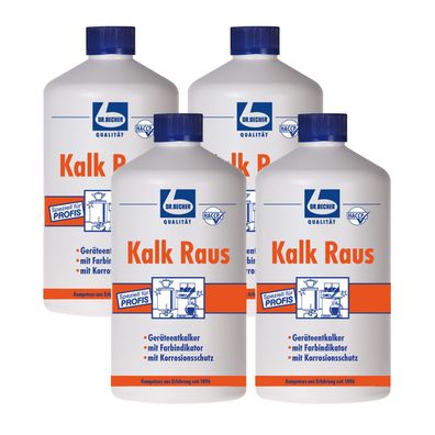 Dr. Becher Kalk Raus 4x1 l Entkalker Bad Küche Geräte