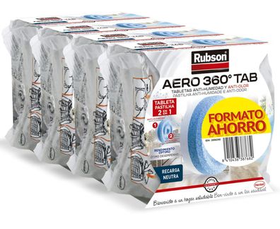 Rubson AERO 360° Nachfülltabletten 4×450g geruchsneutral für Luftentfeuchter