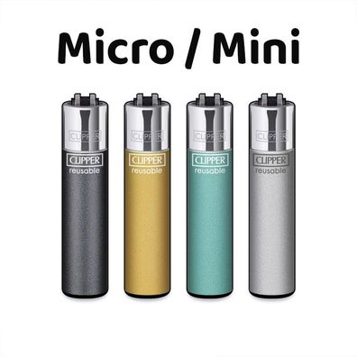 Micro / Mini Clipper Reibradfeuerzeuge 4x Metallic Mix #1