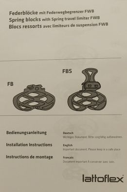 Federblock FB Federblock Schulter FBS Federwegsbegrenzer FWB Ersatzteile