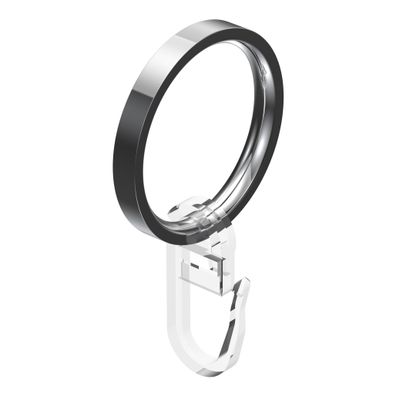 Interdeco Ringe mit Haken 33/27 mm für Stange 20 mm Ø Chrom