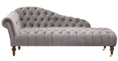 Chaiselongue Klassische Möbel Beige Wohnzimmer Sofa Stoff Chesterfield Textil