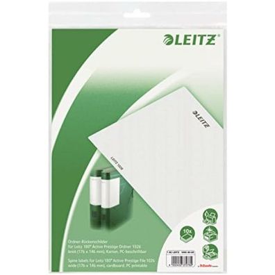 10 LEITZ Einsteck-Rückenschilder 1690 grau für 8,2 cm Rückenbreite
