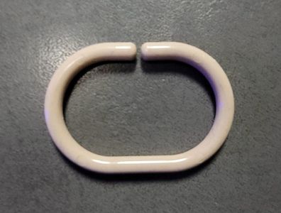 Dekoline OBI Duschvorhangringe 12 Stück Beige ovales Design mit C-Öffnung, Matt