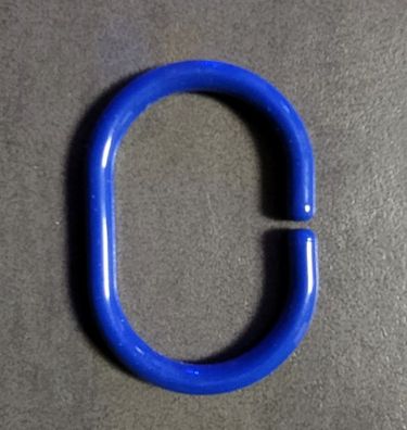 Dekoline OBI Duschvorhangringe 12 Stk. Royalblau ovales Design C-Öffnung, Matt