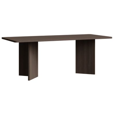 Selsey Qubeo - Esstisch 204x90, rechteckig mit Wangengestell, Holzoptik Esche Braun