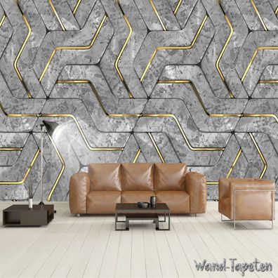 Vlies Fototapete Wandtapete Wandbilder 3D Abstraktes Geometrisches Muster 4049