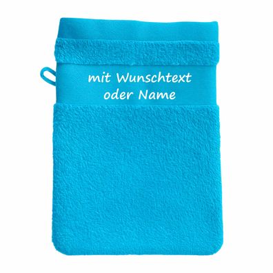 Waschhandschuh 21 x 16 cm personalisiert mit deinem Wunschtext