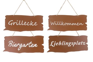 Metallschild div. Sprüche, Eisen mit Rostoptik