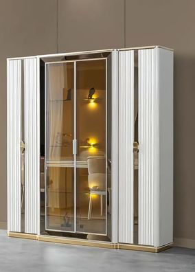 Wohnzimmer Schrank Anrichte Glasschrank Schränke Vitrinen 175cm Vitrinen