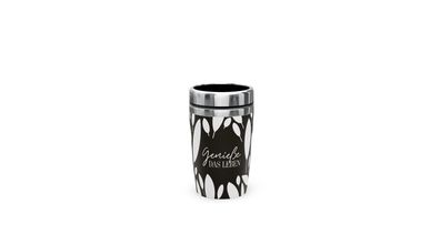 LaVida Thermobecher to go 250 ml Genieße das Leben (schwarz-weiß)