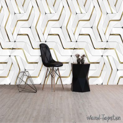 Vlies Fototapete Wandtapete Wandbilder 3D Metallmuster Geometriemuster Stil 4060