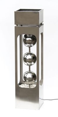 Pflanzsäule Kaskade mit Brunnen aus Edelstahl