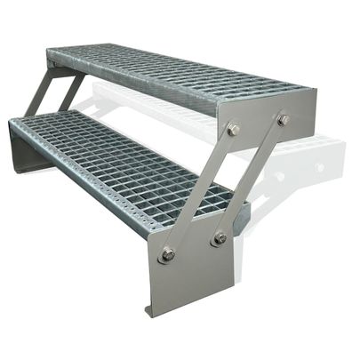 Treppe Verstellbar 2 Stu. Wange Silber H:30-43cm