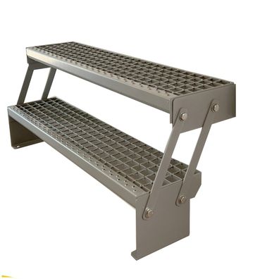 Treppe Verstellbar 2 Stu. Ganz Silber H:30-43cm