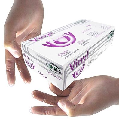 SFM ® Clearies : S Vinylhandschuhe puderfrei glatt klar (200)