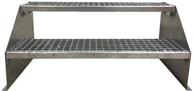 2 Stufen Standtreppe Breite 60 - 160 cm Stahl Treppe verzinkt Geschosshöhe 42 cm