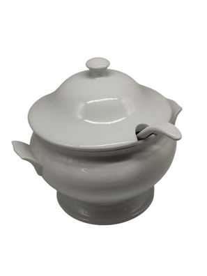 Olympia Whiteware Suppenschüssel mit Suppenkelle 2,5 L