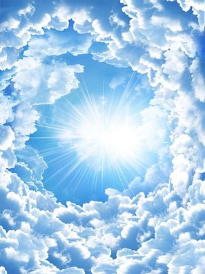 Vlies Fototapeten Dachtapeten Dachbilder Blauem Himmel und weißen Wolken 4084