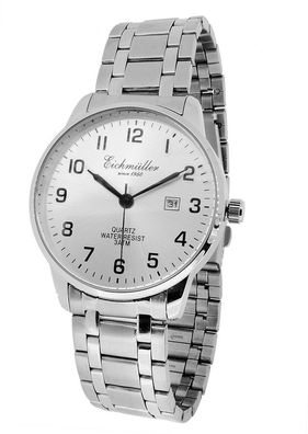 Eichmüller Herrenuhr Edelstahlband silberfarben Quarzuhr Analog Datum