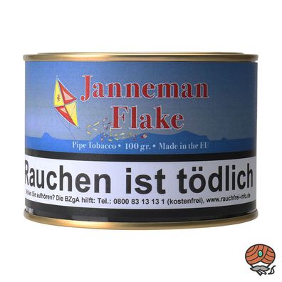 HU Tobacco Janneman FLAKE Pfeifentabak 100g Dose