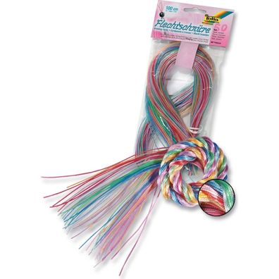 folia Bastelset Flechtschnüre Metallic Mix mehrfarbig 50 St
