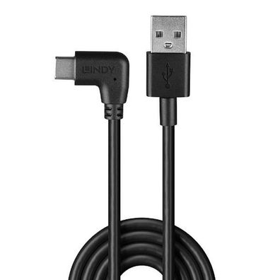 LINDY USB 2.0 Typ A an C Kabel, 90° gewinkelt 0,5m