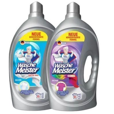 WäscheMeister Silber Aktiv Color Waschgel Set 2x 3 l