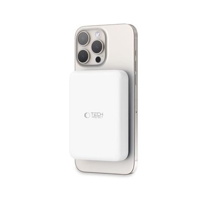 Tech-Protect LifeMag PB11 Powerbank mit MagSafe 10000 mAh 15 W USB-C-Anschluss – Weiß