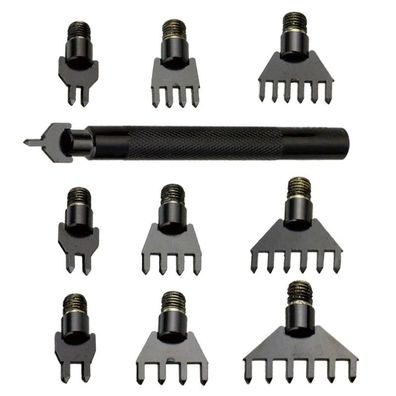 Reihenlocheisen- / Chisel-Set Pro, 10teiliges Flechtwerkzeug Set für Leder