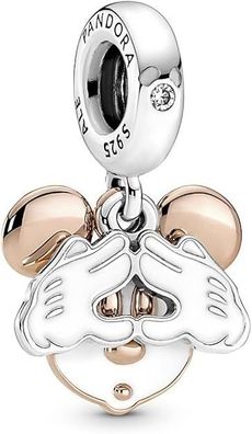 Pandora Disney Micky Maus Doppel-Charm-Anhänge - 14 Karat Roségold-vergoldet