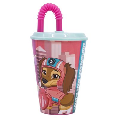 Paw Patrol Trinkbecher 430 ml mit Deckel und Strohhalm
