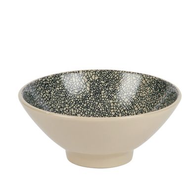 Lambert Kaori Schale weiß / schwarz, D 19 cm, Stoneware, Krakelee-Optik 20501