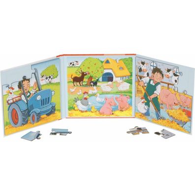 GOKI Magnetisches Puzzlebuch Bauernhof 2x20 Teile