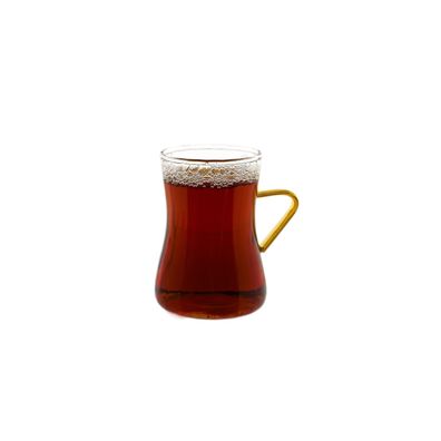 Style Teegläser-Set, 6-teilig mit goldfarbenem Henkel - 200 ml