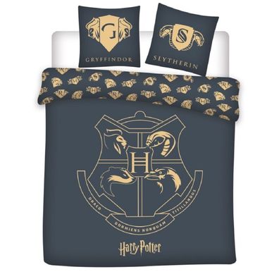 Harry Potter Doppelbettwäsche Set – 1x Deckenbezug 240x220 cm & 2x Kissenbezüge