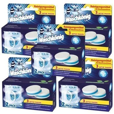 Der Waschkönig Waschmaschinen-Reinigungstabletten 2 Stück in 5 Packungend