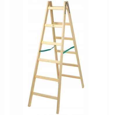KADAX Holzleiter, Bockleiter bis 150 kg, klappbare Malerleiter, 6 Stufen