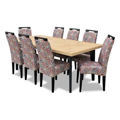 Großer Klapptisch und 8 gepolsterte Stühle Esszimmer-Seterten Stühlen und Klapptisch