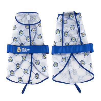 Real Madrid Hunderegenmantel – Leichte, wasserdichte Jacke für Spaziergänge