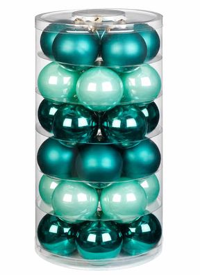 Weihnachtskugeln 30 Stk 6cm Green Emerald Inge-Glas