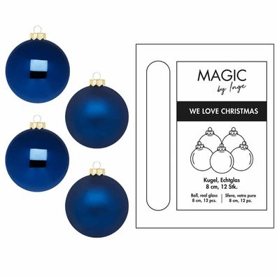 Weihnachtskugeln 12 Stk 8cm Midnight Blue