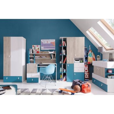 Lopi Möbelset geräumiger Kleiderschrank funktionaler Schreibtisch