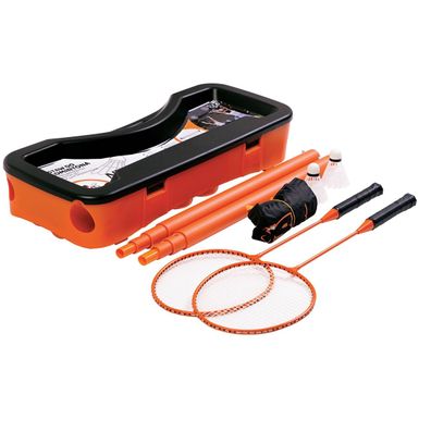 Mobiles Badminton Set mit Netz & schläger Komplettes Badmintonspiel für draußen