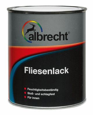 Albrecht Fliesenlack 750ml o. 2,5l Weiß Lack Speziallack Grundierung u Lack glänzend
