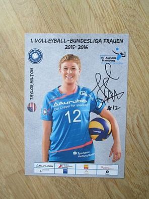 Volleyball Bundesliga VT Aurubis Hamburg Taylor Milton - handsigniertes Autogramm!!!