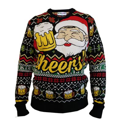 Beer Santa Cheers Sweater Ugly Christmas Weihnachts Pullover Damen Herren